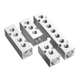 不锈钢304气动汇流板多管路分气排气源分配底座多通分路器分流排