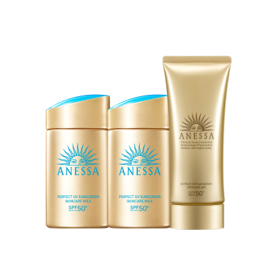 【现货速发】安热沙ANESSA智感倍护防晒乳液60ml*2+啫喱轻薄