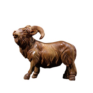 天然紫檀玉檀绿檀木生肖羊木雕手把件领头羊摆件转运文玩小摆件