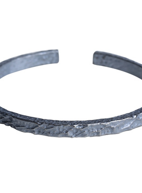 正品素圈开口可调节银饰镯子