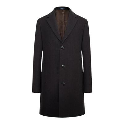 堡尼秋冬新品商务全羊毛呢子大衣单排扣长款毛呢外套男BQ732061B