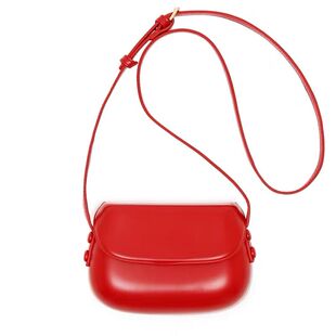 2025秋季新款韩国复古ins红色马鞍包斜挎小包包女百搭简约手机包