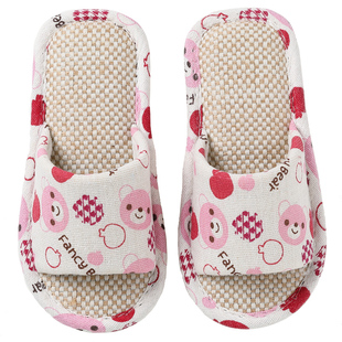 儿童四季亚麻拖鞋室内男童女童小孩家居家用棉麻布春秋冬宝宝防滑