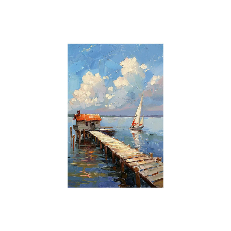 白鹿艺术手绘油画风景印象装饰画