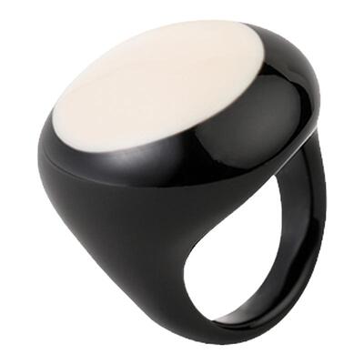 daccord黑白树脂戒指小众首饰