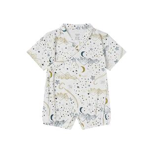 Nest Designs婴儿短袖哈衣包屁衣和尚衣新生儿宝宝衣服连体衣爬服