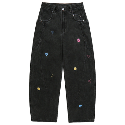 GUUKA黑色美式撞钉弯刀裤