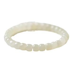 和田玉手串女男羊脂玉白玉老型珠散珠翡翠玉石珠子手镯项链玉手链