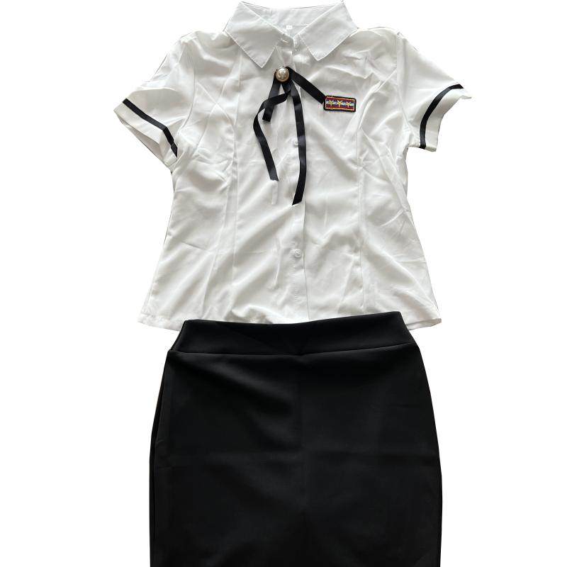 技师工作服女2021新款夏足疗酒店桑拿美容SPA养生服气质衬衫套装