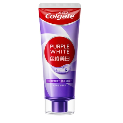 高露洁紫光色修美白牙膏成人亮白