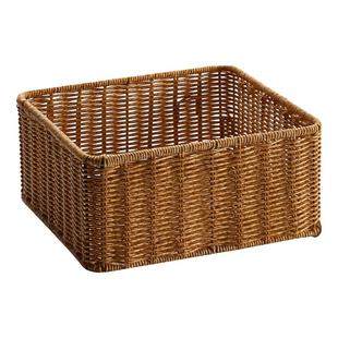 北欧客厅桌面零食筐床头柜收纳盒浴室简约置物篮塑料藤框子收纳筐