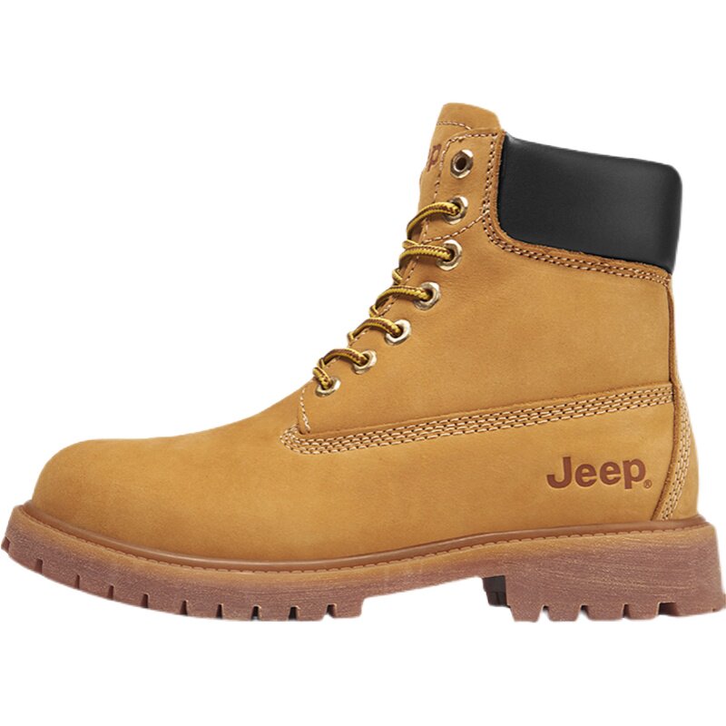 jeep户外马丁靴真皮踢不烂大黄靴