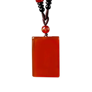 遇见普陀山红玛瑙平安无事牌吊坠男款玉佩挂绳女士项链本命年礼物