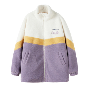 仿羊羔毛外套初中学生高中女生少女冬装新款加绒大童加厚秋冬季