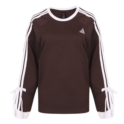 adidas阿迪达斯秋女三条纹舞动系列蝴蝶结圆领长袖T恤上衣 LH4830