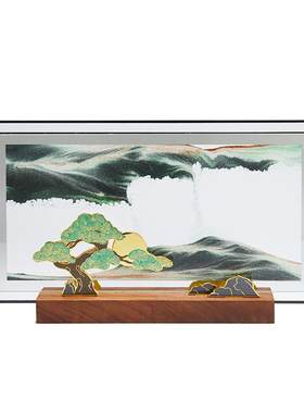 马鹿流沙画万事轻松摆件