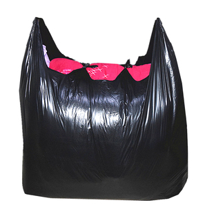 黑色塑料袋特大号加厚服装打包袋搬家一次性方便袋背心带手提袋子