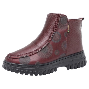 老北京布鞋女棉鞋加厚纯羊毛妈妈鞋厚底防滑老人鞋防水东北雪地靴