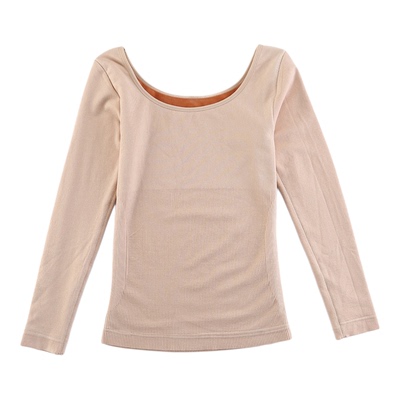 保暖内衣女前后大圆领加厚加绒