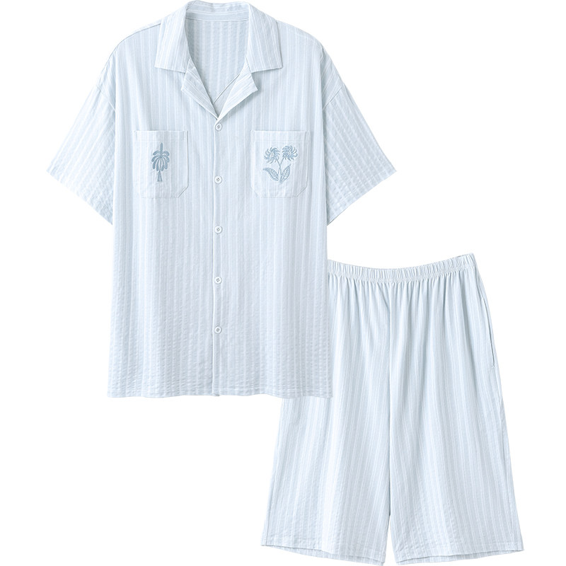 品牌度假风纯棉可外穿情侣家居服
