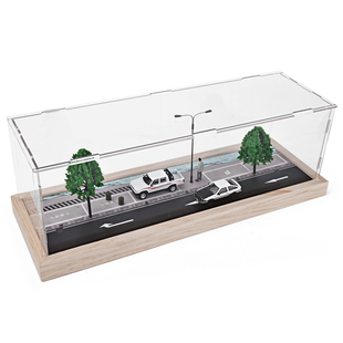 1:64汽车模型仿真停车场小比例车模场景亚克力展示盒防尘罩收纳盒