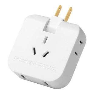 插头扩展插座180度旋转一出三插位双USB二插变三项插口转换器迷你