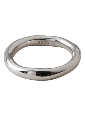 素图女925银简约气质不规则戒指