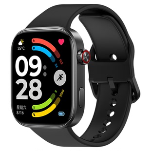 适用红米watch6手表带升级同款专用硅胶腕表带watch5运动4小米手环9pro智能8pro女生高级迷雾蓝弧形接口春夏