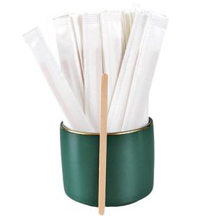 独立包装咖啡搅拌棒一次性木质咖啡棒木调羹短柄小木棍 110*5*1.3