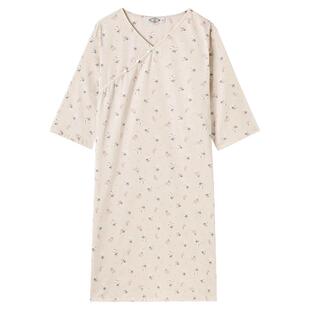 美标新款纯棉睡裙女春夏薄款复古新中式中国风全棉睡衣贡缎家居服