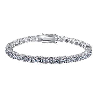 ICE BLING 超闪莫桑石D色纯银网球手链 欧美可过测钻笔仿钻石手链