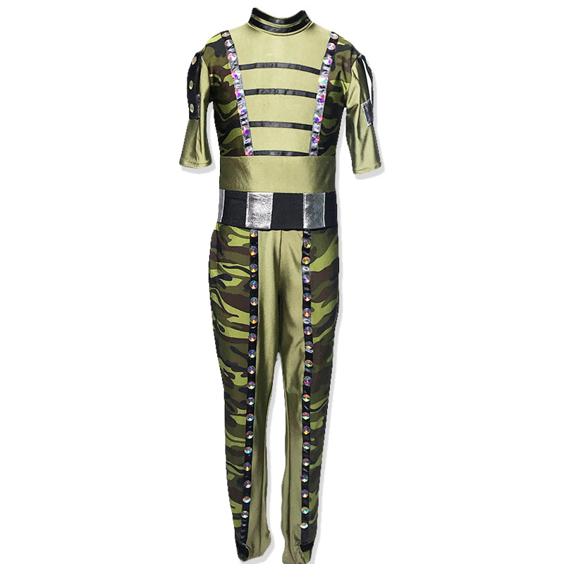 儿童迷彩服军装弹力演出服装定制儿童舞蹈服水兵舞出发同行现代舞