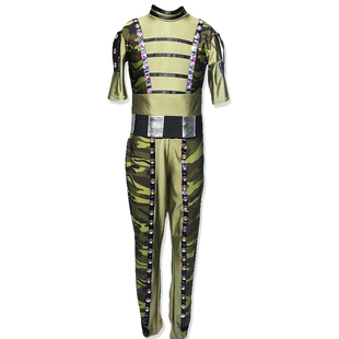 儿童迷彩服军装弹力演出服装定制儿童舞蹈服水兵舞出发同行现代舞