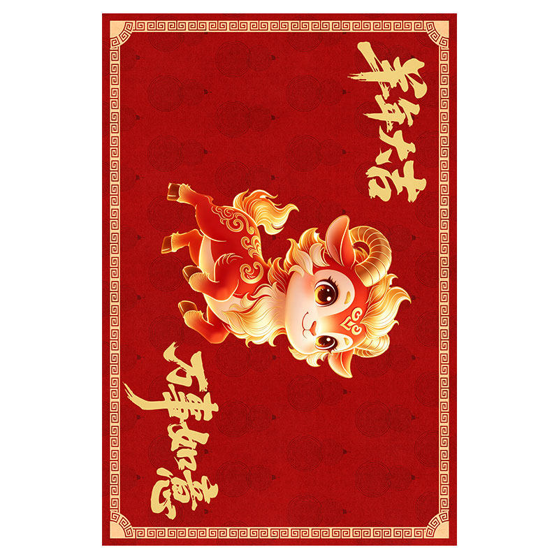 新年乔迁红色免打理防滑入户地垫