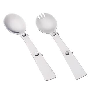 304不锈钢折叠勺子便捷 伸缩式勺叉两用旅游外带小调羹汤饭勺餐具