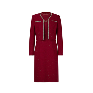 【绵羊毛】Koradior珂莱蒂尔商场同款2025冬气质香风两件套裙装女