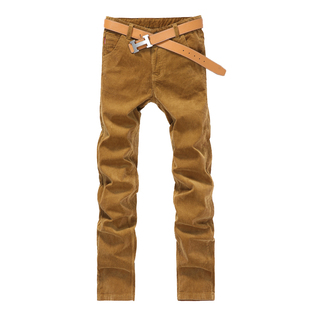 男士灯芯绒休闲裤灯绒芯加绒加厚裤子灯草绒直筒男裤厚实粗条绒款