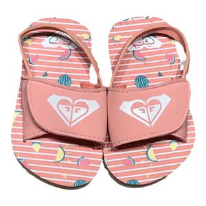 现货包邮ROXY2024新款凉儿童平跟拖鞋室内休闲沙滩一字拖露趾