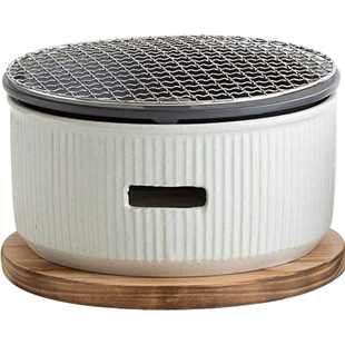 LOLO日本进口陶制烧烤炉迷你炭火烤肉炉家用桌面碳炉围炉煮茶日式