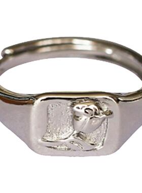 甜酷玫瑰花~s925银小众设计戒指