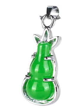 925银镶嵌项链礼物玉吊坠送妈妈