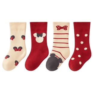 婴儿袜子冬季纯棉袜宝宝加厚保暖毛圈袜中筒秋冬款女宝a类棉袜冬