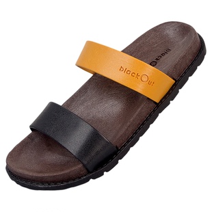 泰国进口Blackout橡胶拖鞋男夏厚底防水防臭个性时尚沙滩鞋一字拖