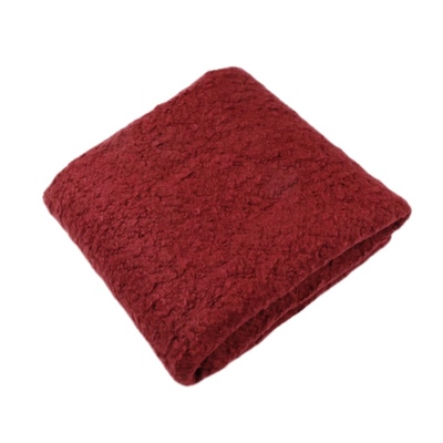 加厚垂感 暗红色圈圈针织羊毛呢毛料面料冬天大衣马甲袄高档布料