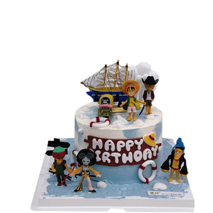 海贼王生日蛋糕装饰摆件公仔路飞乔巴索隆人偶手办动漫海盗船插件