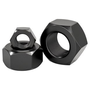 8.8级黑色高强度六角螺母细牙螺丝帽发黑细扣薄型螺帽*1*1.25*1.5