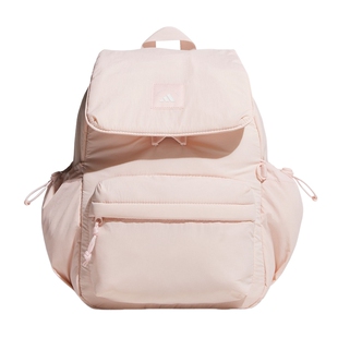 adidas阿迪达斯女子实用翻盖多口袋运动双肩背包浅粉色书包KF2490