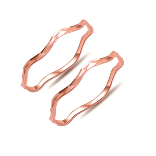 满洲里名派珠宝俄罗斯585戒指幸运情侣对戒14K玫瑰金螺旋紫金指环