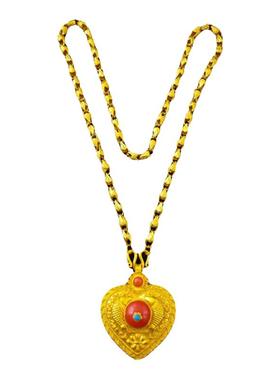 藏式双鱼项链尼泊尔爱心吊坠民族风藏装配饰个性小众饰品心形挂坠