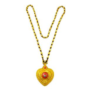 藏式双鱼项链尼泊尔爱心吊坠民族风藏装配饰个性小众饰品心形挂坠